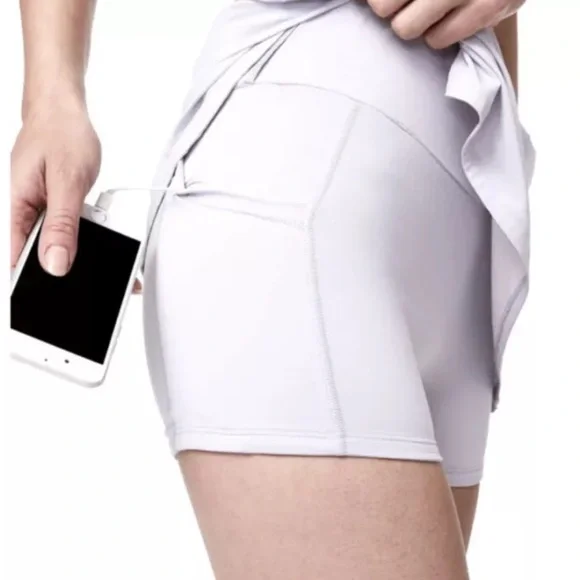 LULULEMON PLAY OFF the PLEATS SKIRT MID RISE WHITE + Lavender sz.8 - Picture 2 of 12